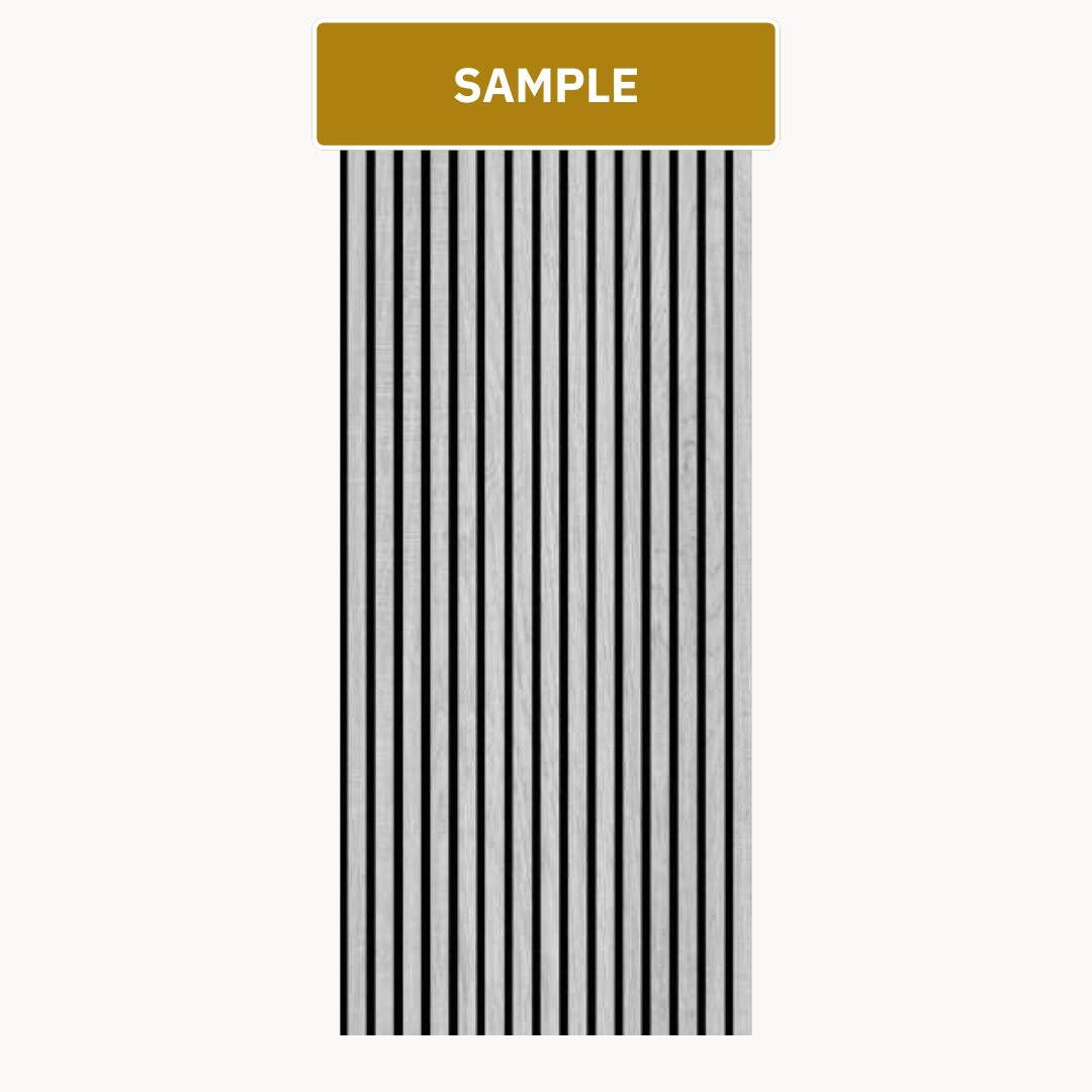 SAMPLE EIKEN Zilver - Akoestische Panelen Hout zilver Eiken Met Zwart Vilt