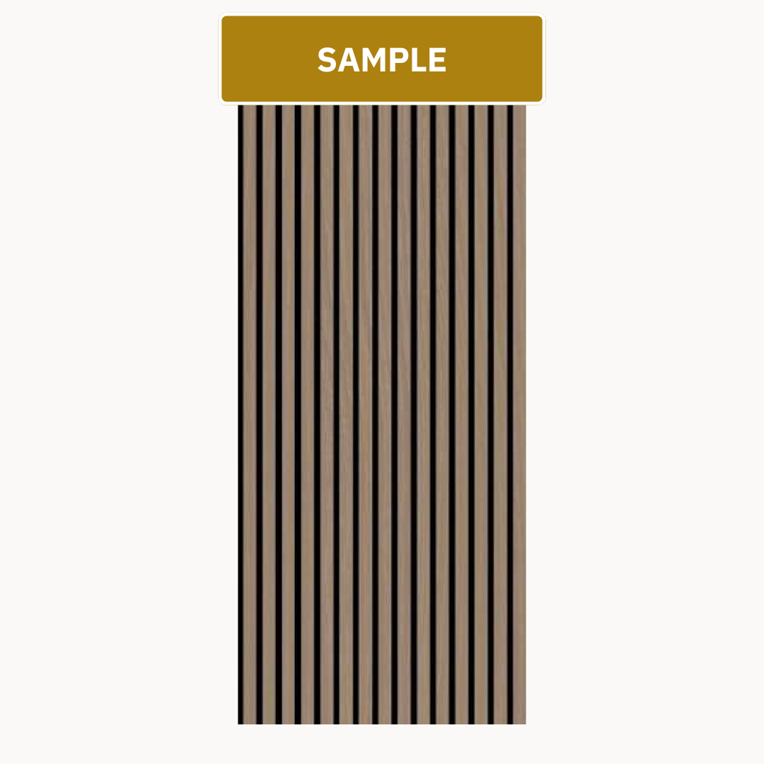 SAMPLE WALNOOT - Akoestische Panelen Hout Walnoot Eiken Met Zwart Vilt