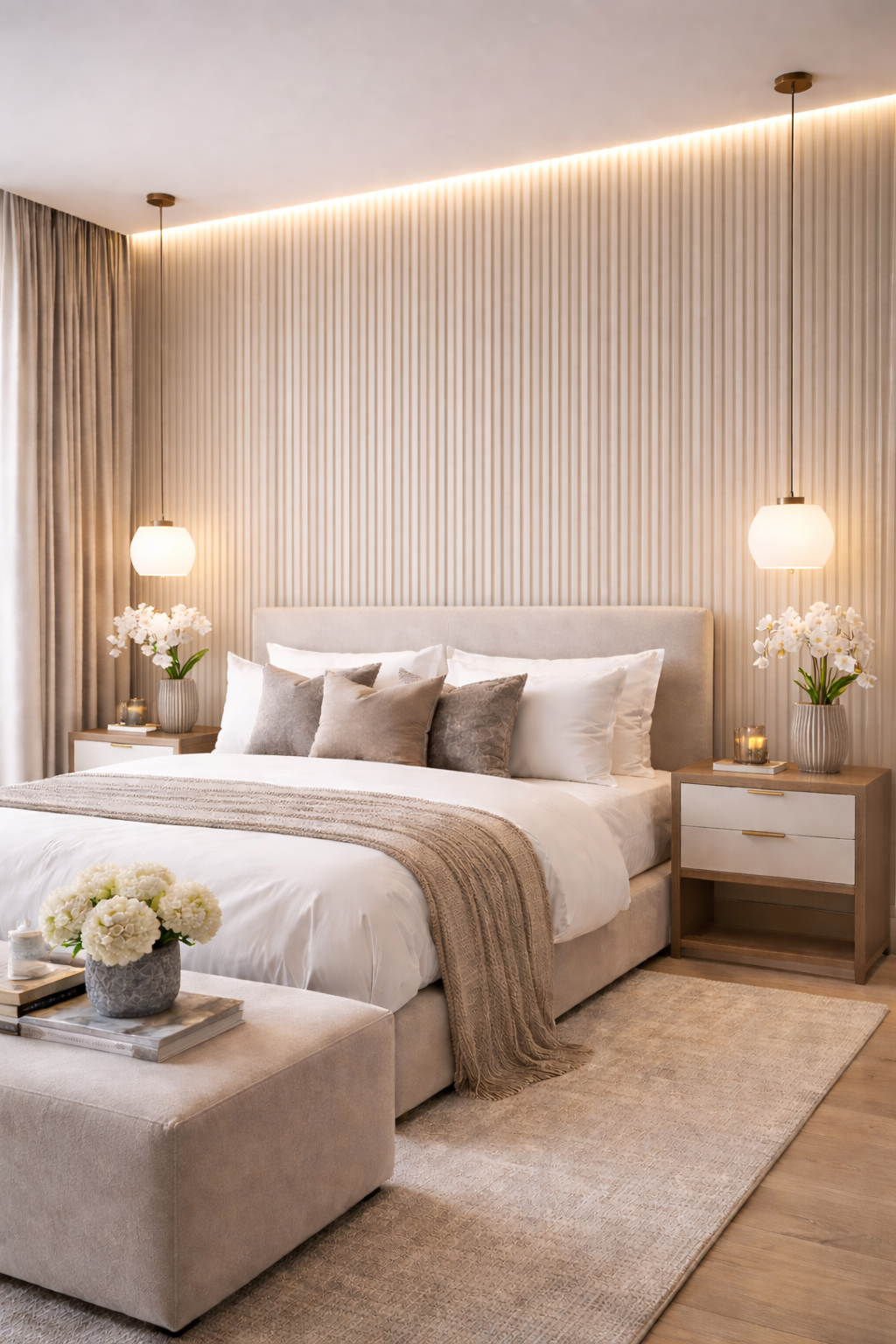 Luxueuze slaapkamer met moderne inrichting