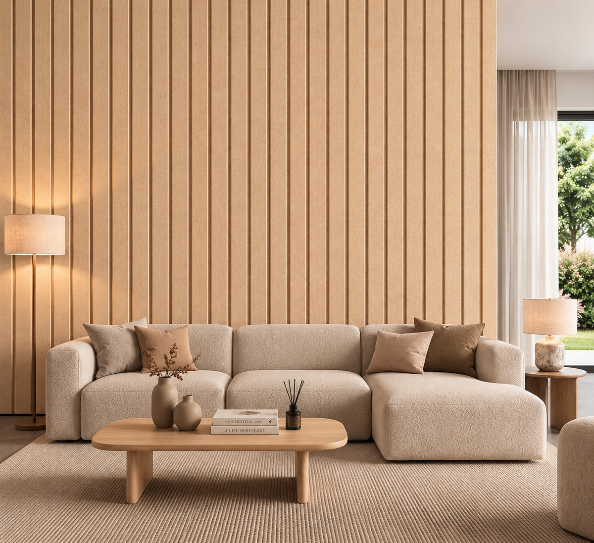 #V3 Vilt Wandpaneel - Caramel Beige 280x122 – foto 2