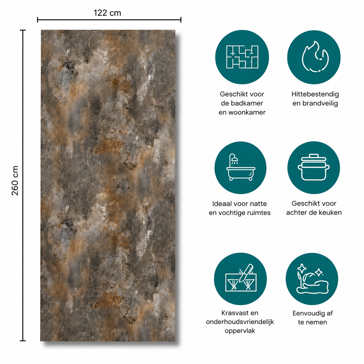 SPC Wandpaneel MAT Bronzo di Siena 260x120x0,35 cm – afbeelding 6