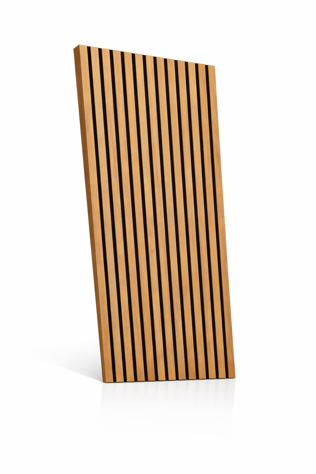 Akoestisch wandpaneel houtfineer Teak – geluidsdempend