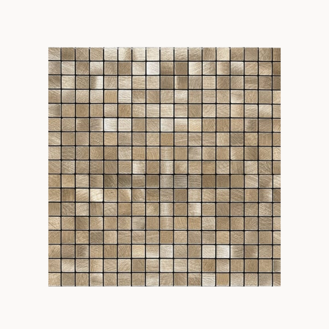 Zelfklevend mozaïek - Geborsteld brons blokjes