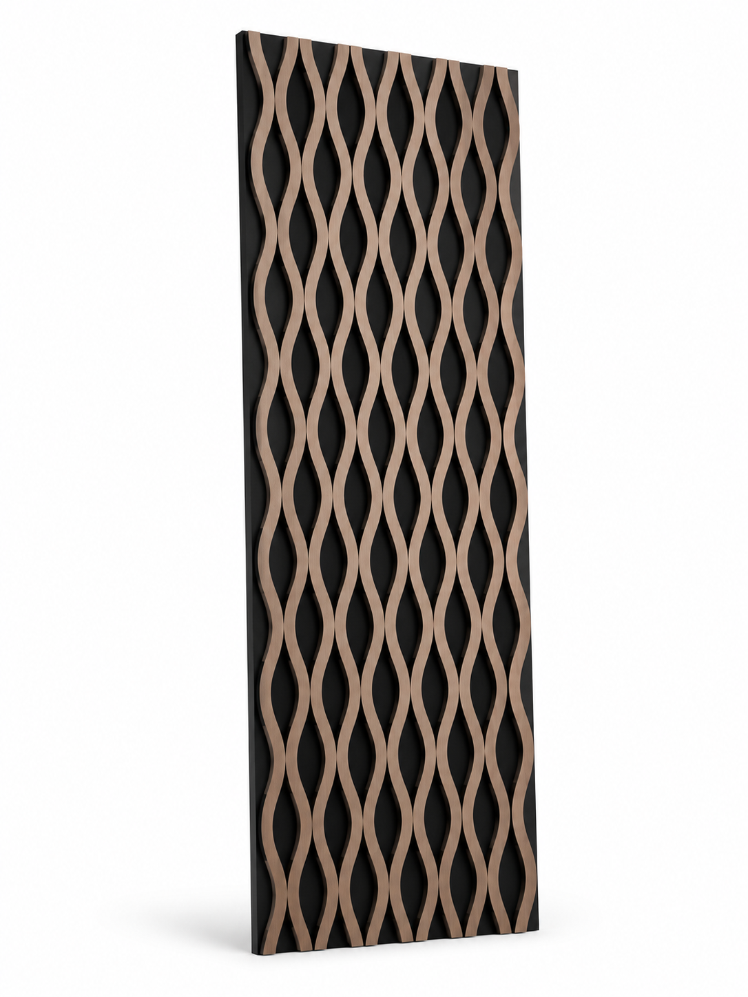 De Nieuwe Hotel Chique Akoestische Panelen - Zigzag - Hout - kleur Smoke Eiken Met Zwart Vilt – 260 cm X 60 cm