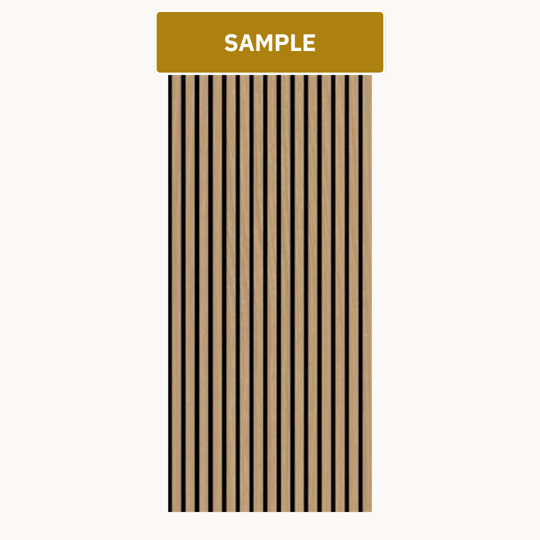 SAMPLE TEAKHOUT - Akoestische Panelen Hout Teak Eiken Met Zwart Vilt