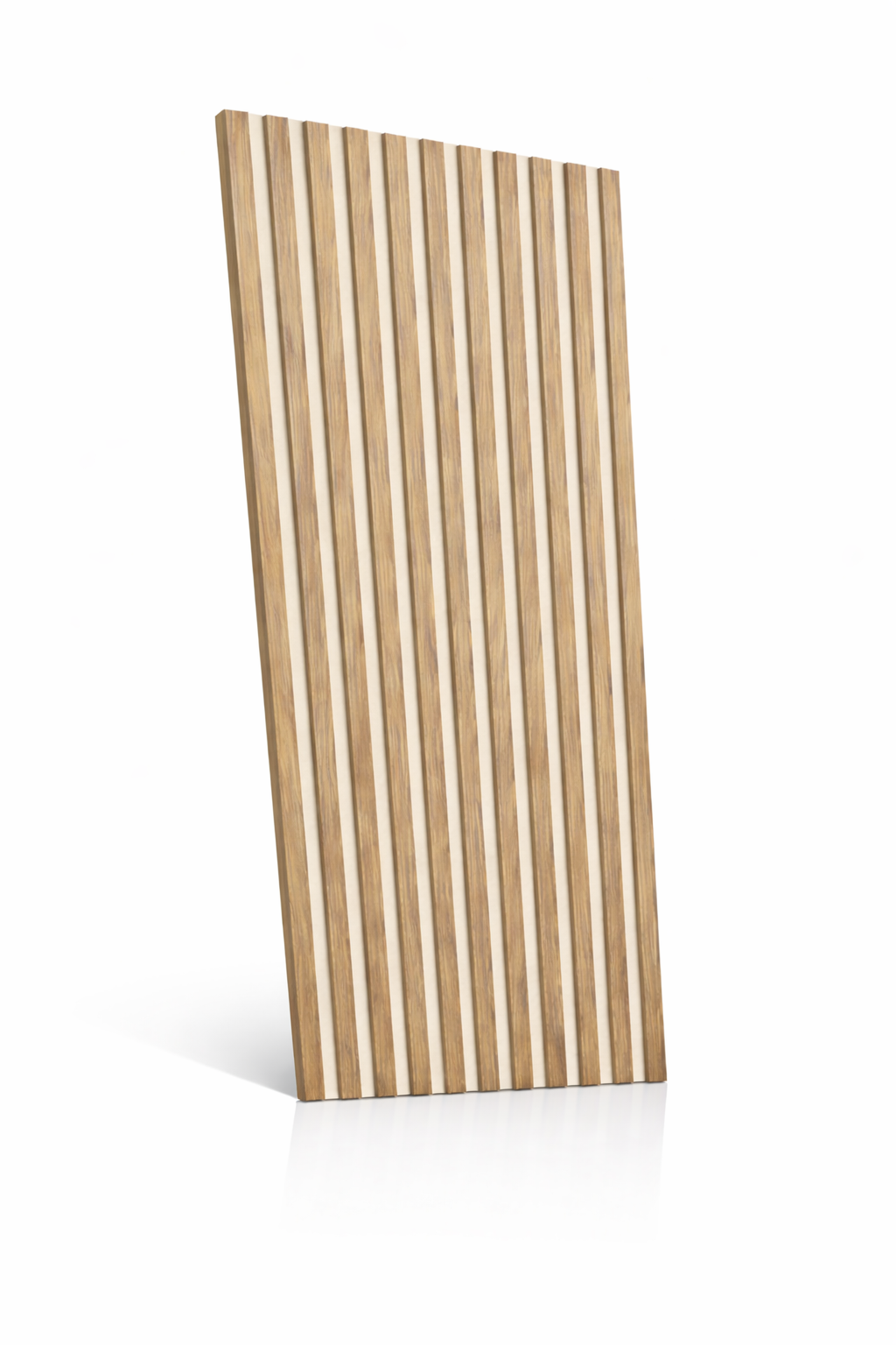 Akoestisch Wandpaneel – Natuur eiken kleur met Licht Beige Vilt