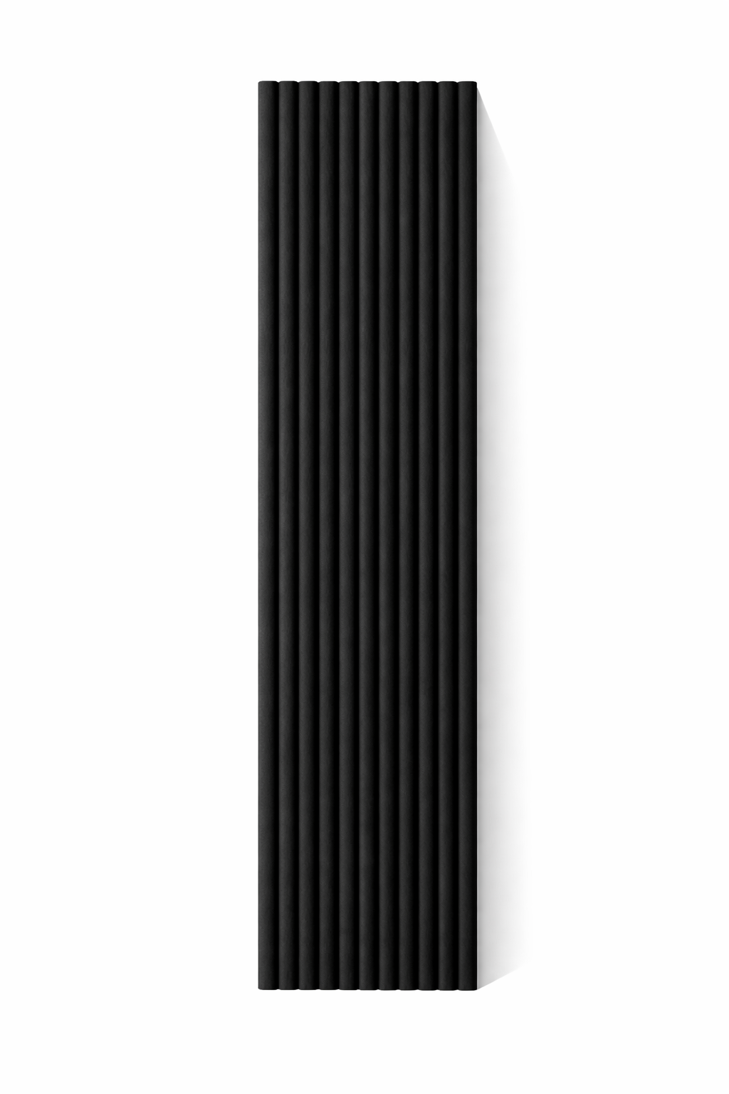 Zwart akoestisch wandpaneel met plooien