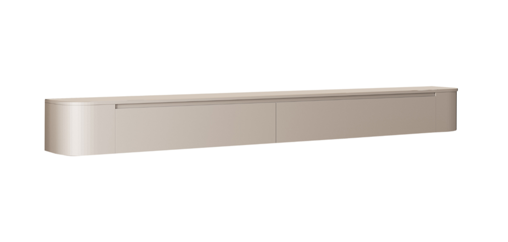 Japandi Tv Meubel - Beige - Gebogen zijkant L180 x D36 x H30 cm