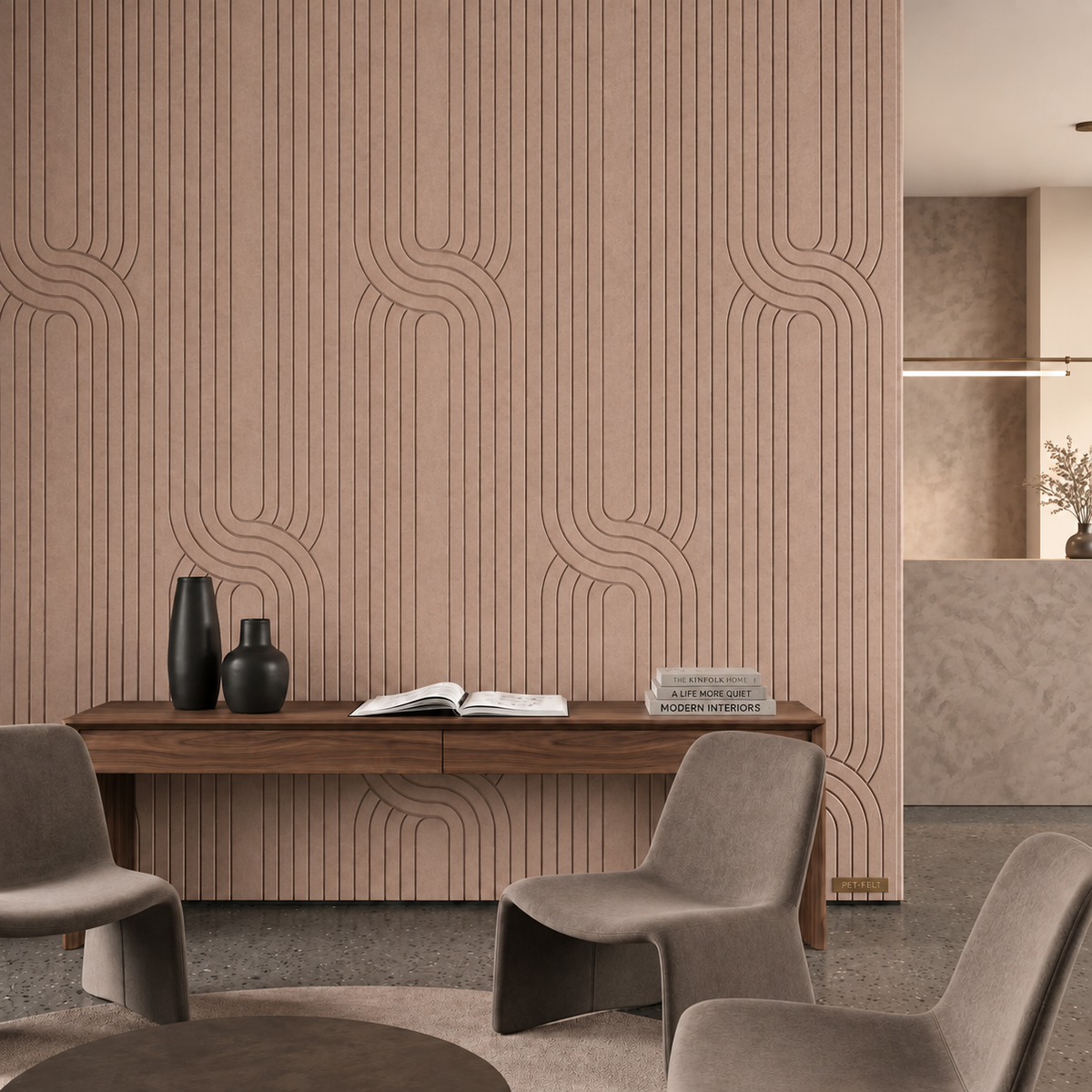 #V2 Vilt Wandpaneel - Taupe 280x122 – foto 3