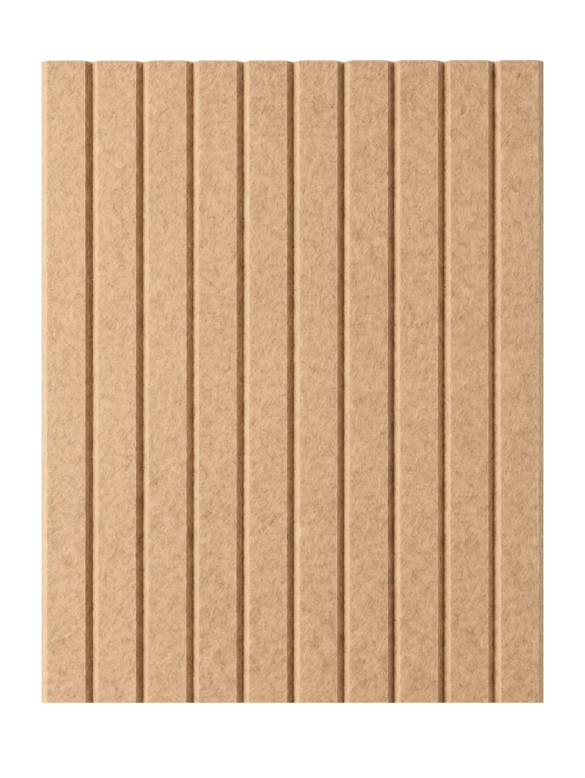 #V3 Vilt wandpaneel in Caramel Beige met een patroon van rechte verticale lijnen